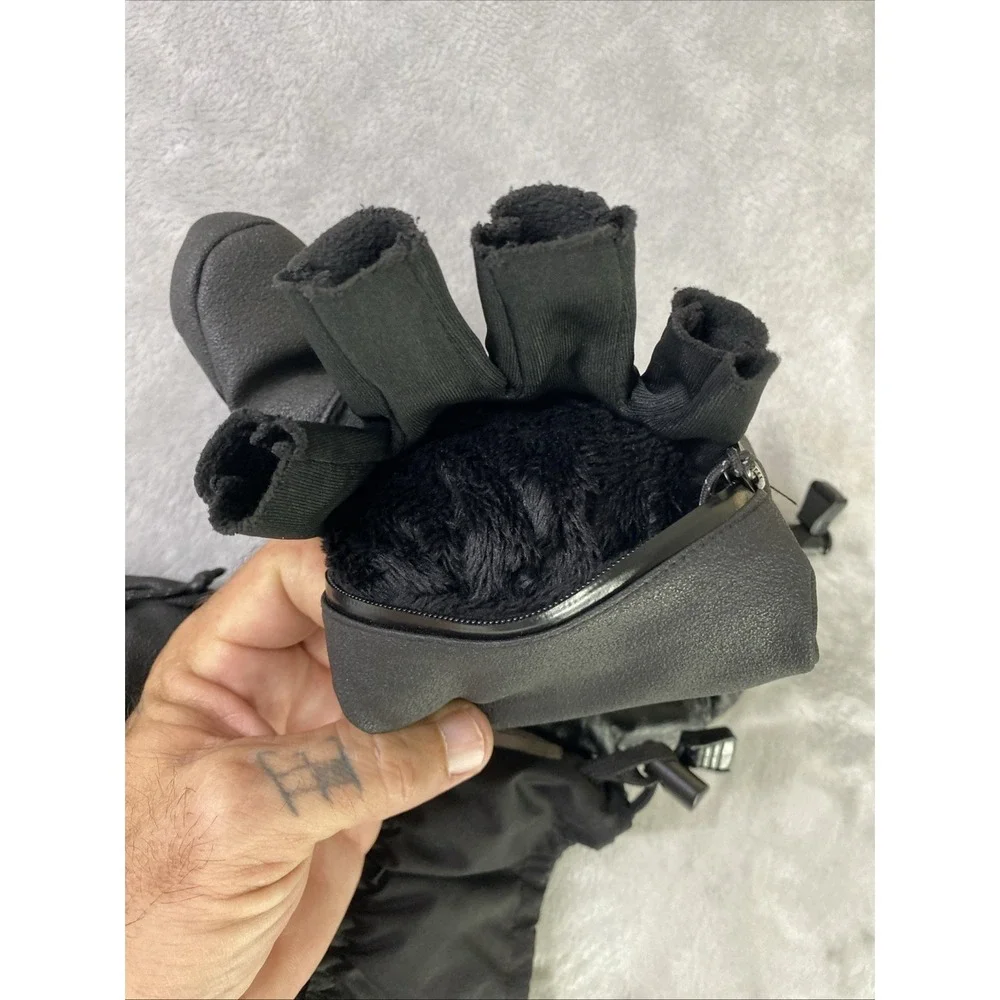KastKing ThermoGrip Ice Fishing Mittens Mens L Black Leather Fingerless Cold